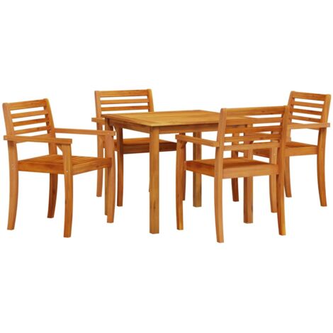 Conjunto de Comedor de Jardín 5 pcs Marrón