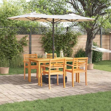 Conjunto de Comedor de Jardín 5 pcs Marrón