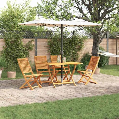 Conjunto de Comedor de Jardín 5 pcs Marrón
