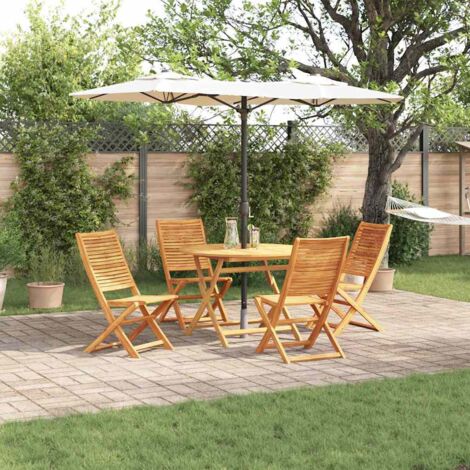 Conjunto de Comedor de Jardín 5 pcs Marrón