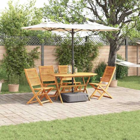 Conjunto de Comedor de Jardín 5 pcs Marrón