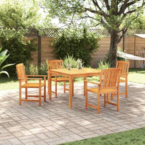 Conjunto de Comedor de Jardín 5 pcs Marrón