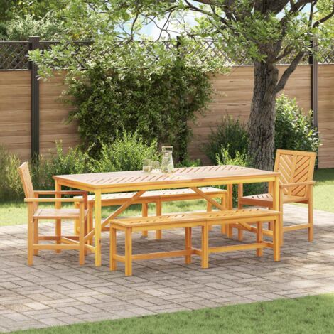 Conjunto de Comedor de Jardín 5 pcs Marrón