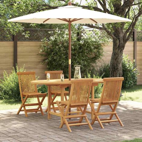 Conjunto de Comedor de Jardín 5 pcs Marrón vidaXL