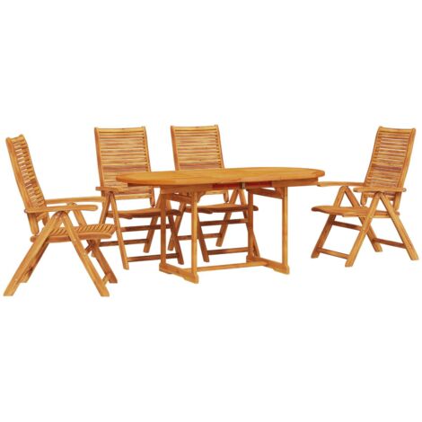 Conjunto de Comedor de Jardín 5 pcs Marrón vidaXL