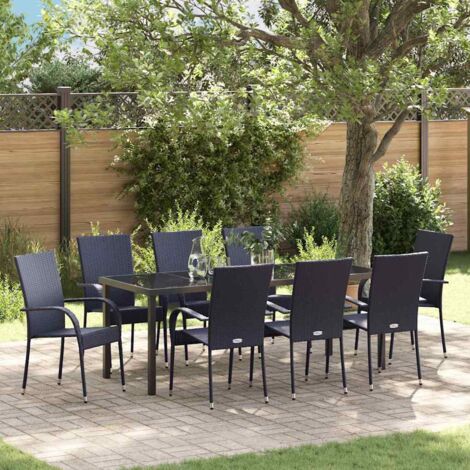 Conjunto de Comedor de Jardín 5 pcs Negro vidaXL