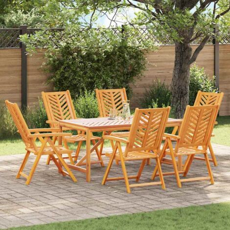 Conjunto de Comedor de Jardín 7 pcs Marrón 150 x 90 x 74 cm