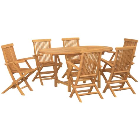 Conjunto de Comedor de Jardín 7 pcs Marrón 160 x 80 x 75 cm