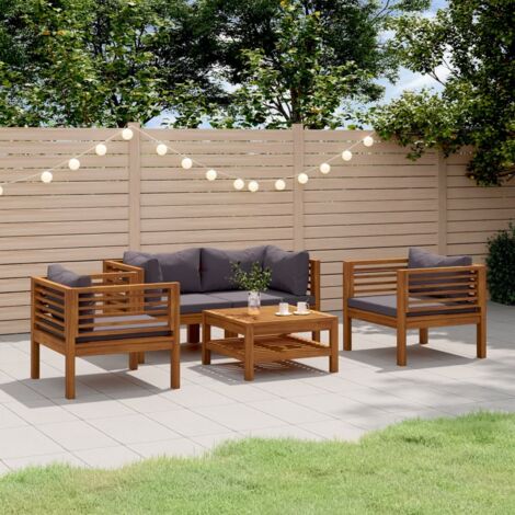 Conjunto de Comedor de Jardín 7 pcs Marrón