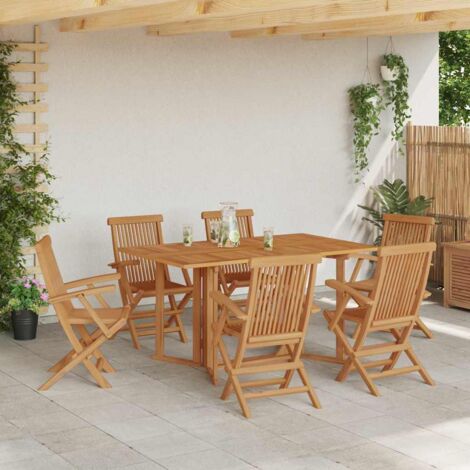 Conjunto de Comedor de Jardín 7 pcs Marrón