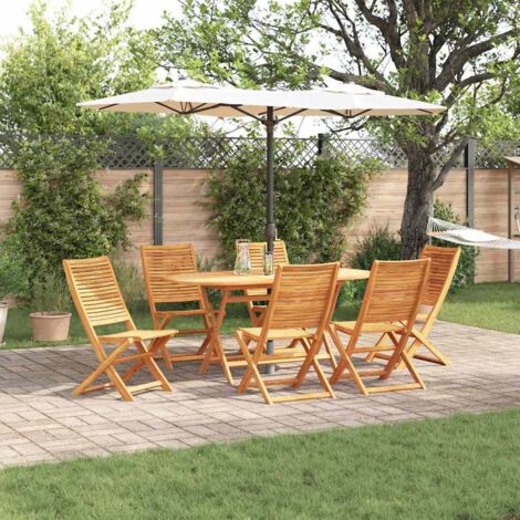 Conjunto de Comedor de Jardín 7 pcs Marrón