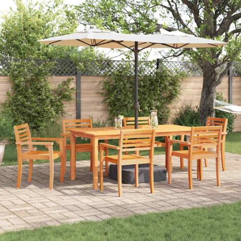 Conjunto de Comedor de Jardín 7 pcs Marrón
