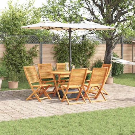 Conjunto de Comedor de Jardín 7 pcs Marrón