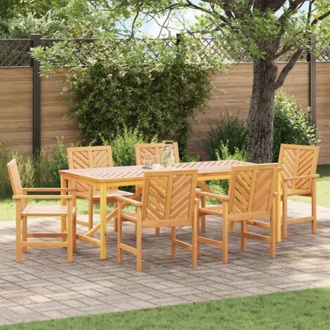 Conjunto de Comedor de Jardín 7 pcs Marrón
