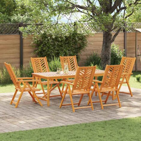 Conjunto de Comedor de Jardín 7 pcs Marrón