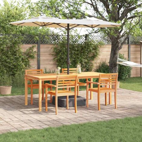 Conjunto de Comedor de Jardín 7 pcs Marrón vidaXL