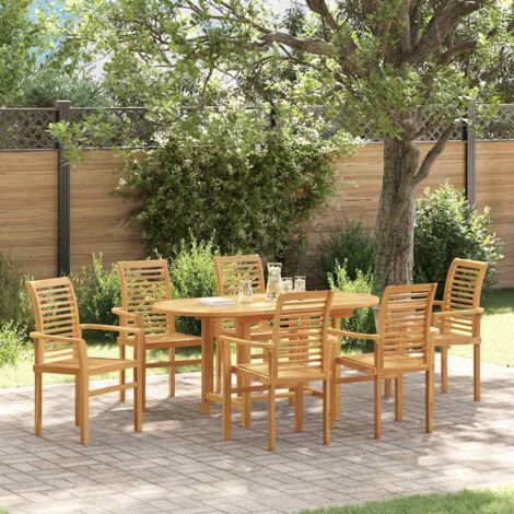 Conjunto de Comedor de Jardín 7 pcs Marrón vidaXL