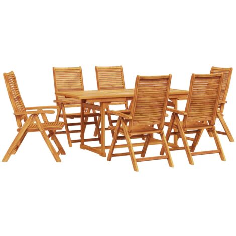 Conjunto de Comedor de Jardín 7 pcs Marrón vidaXL