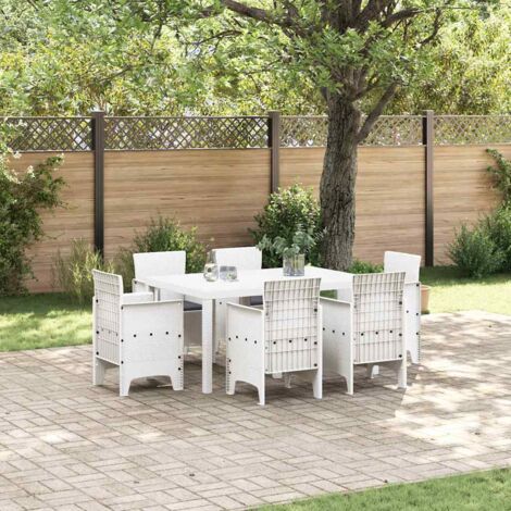 Conjunto de Comedor de Jardín 7 pcs  Ratan Polt