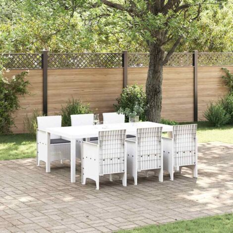 Conjunto de Comedor de Jardín 7 pcs  Ratan Polt