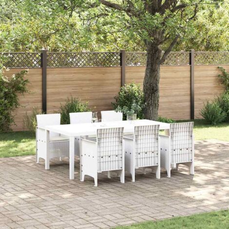 Conjunto de Comedor de Jardín 7 pcs  Ratan Polt