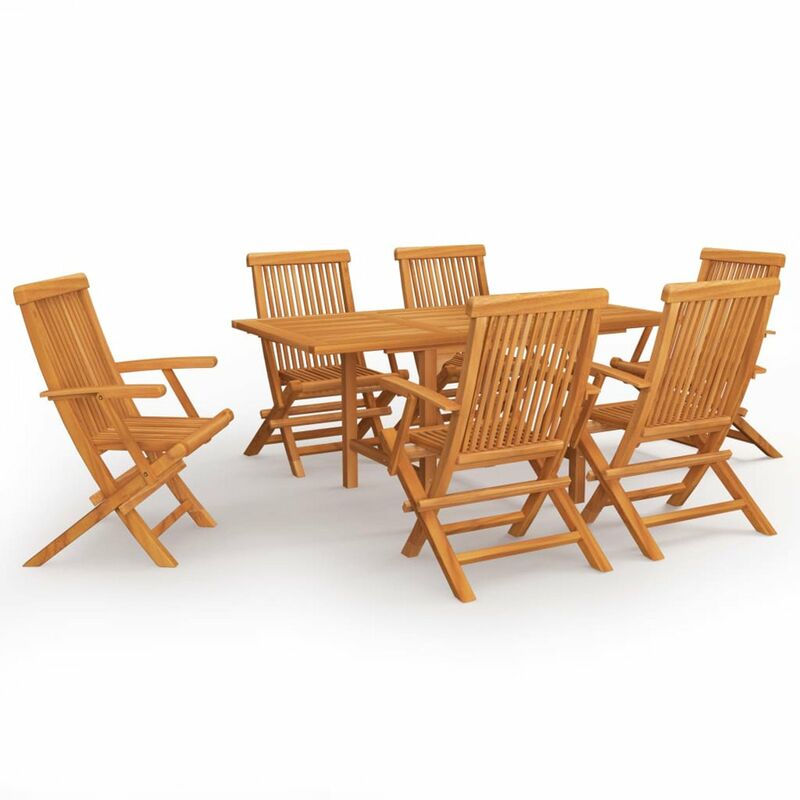 

Conjunto de comedor de jardin 7 piezas madera maciza de teca
