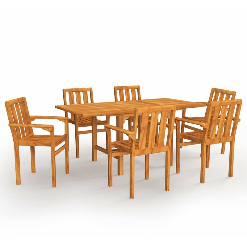 

Conjunto de comedor de jardin 7 piezas madera maciza de teca