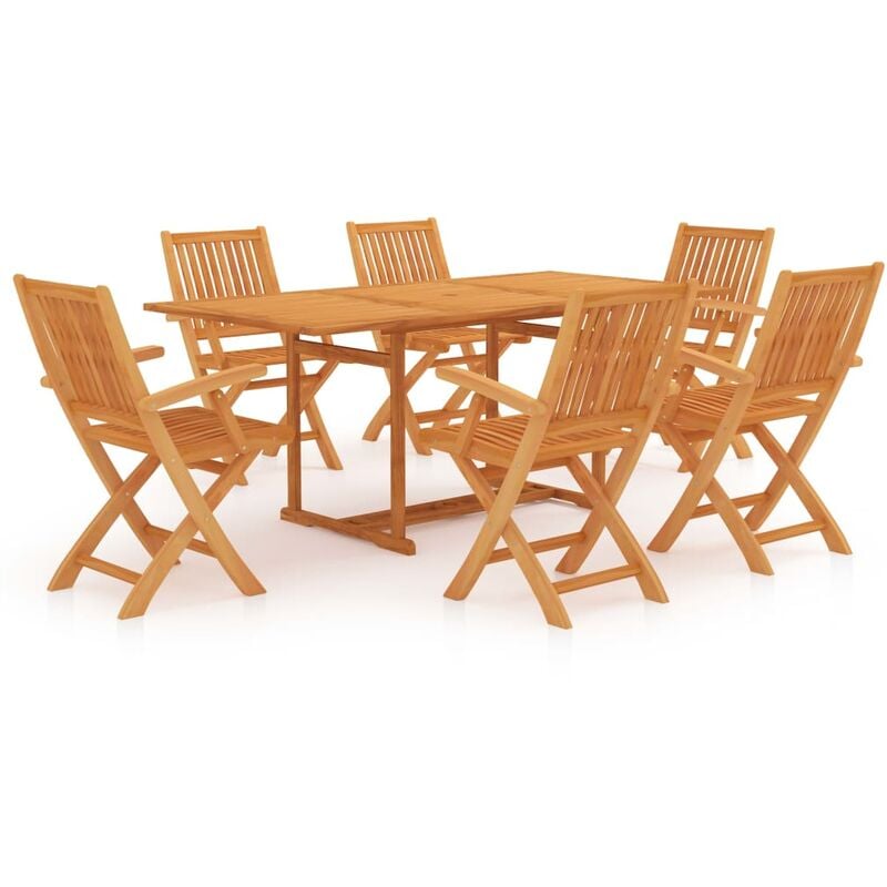 

Conjunto de comedor de jardín 7 piezas madera maciza de teca