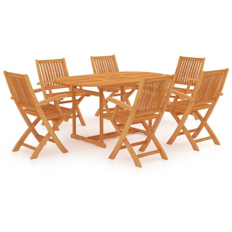 

Conjunto de comedor de jardín 7 piezas madera maciza de teca