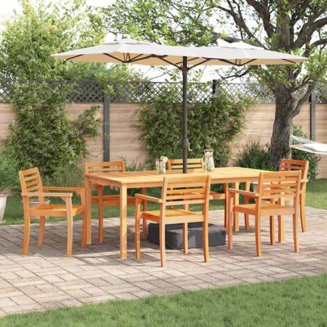 Conjunto de Comedor de Jardín 9 pcs Marrón