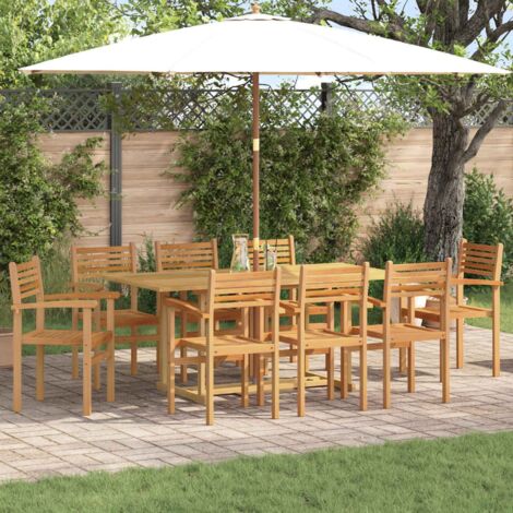 Conjunto de Comedor de Jardín 9 pcs Marrón
