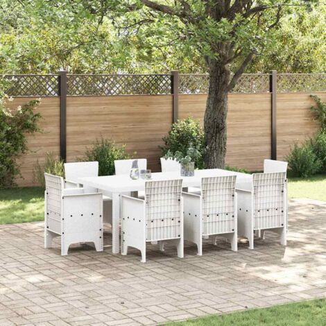 Conjunto de Comedor de Jardín 9 pcs  Ratan Polt