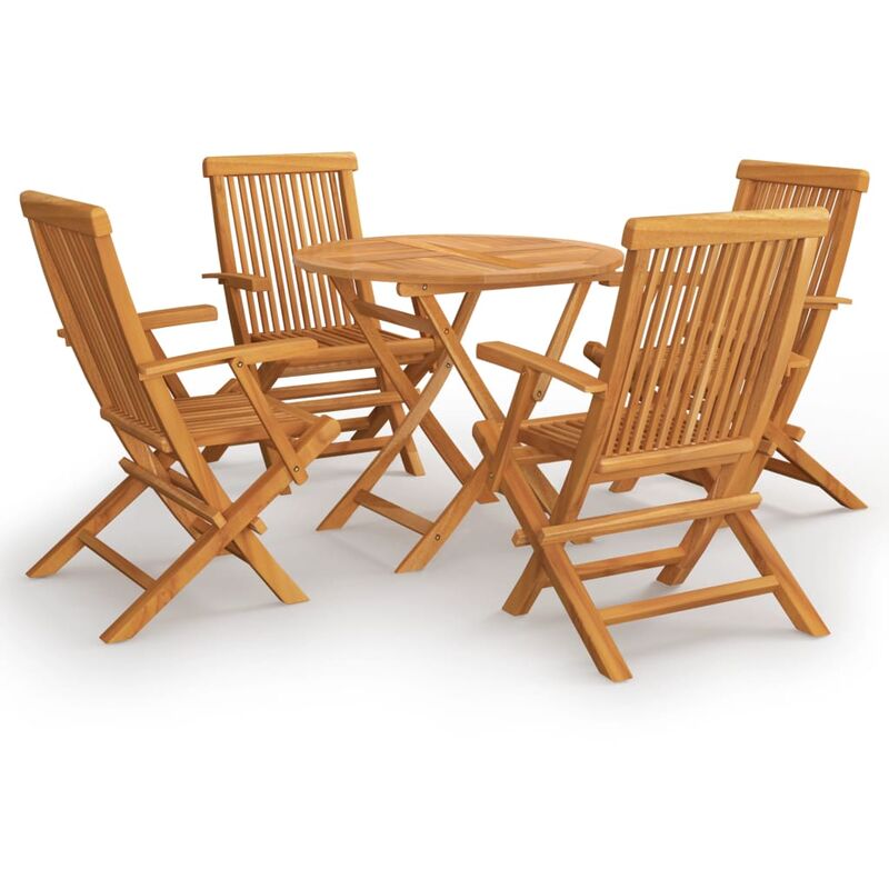 

Youthup - Conjunto de comedor de jardín 5 piezas madera maciza de teca - Marrón