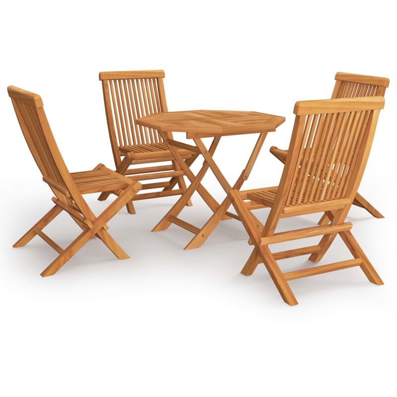 

Youthup - Conjunto de comedor de jardín 5 piezas madera maciza de teca - Marrón