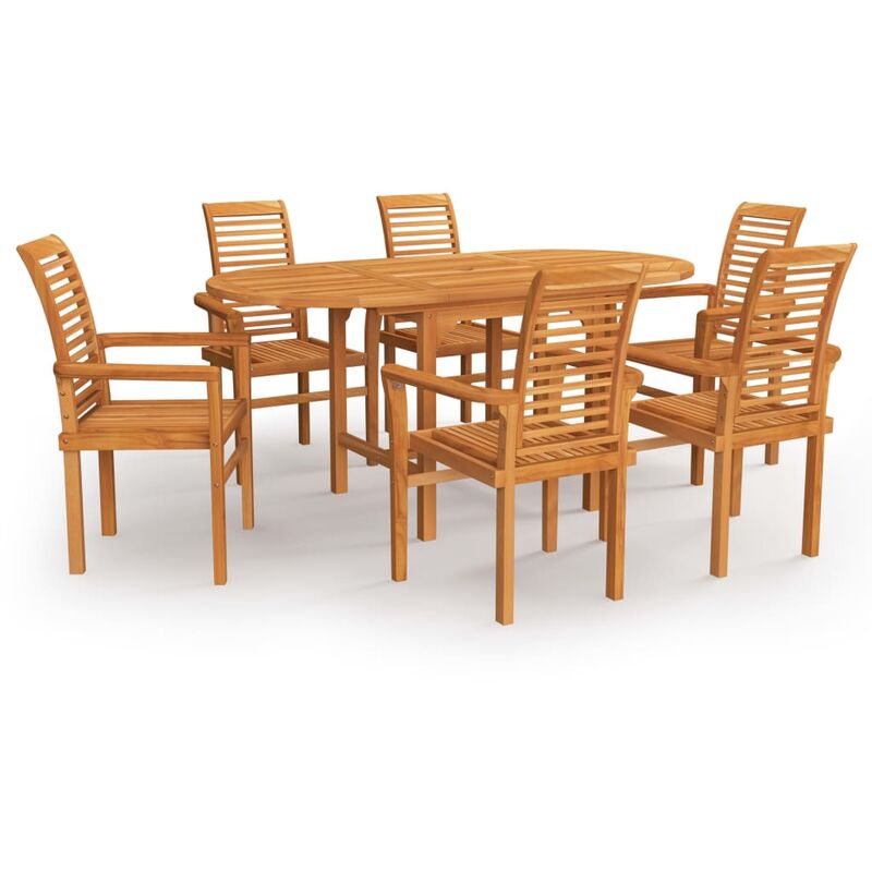

Youthup - Conjunto de comedor de jardín 7 piezas madera maciza de teca - Marrón