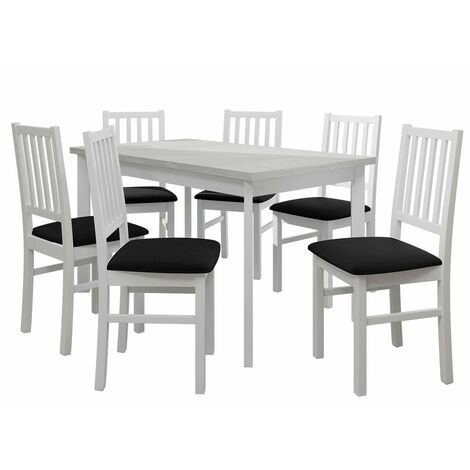 Conjunto de comedor Victorville 264, Blanco, 78x80x140cm, Diámetro: 0, Número de asientos: 4, Estilo: Contemporary