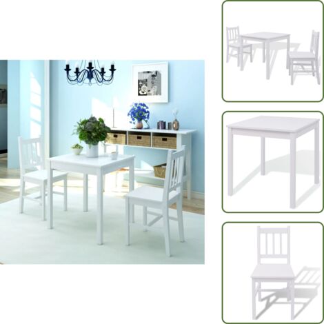 Conjunto de comedor - vidaXL Conjunto de comedor 3 piezas madera de pino blanco - Comedor de pino