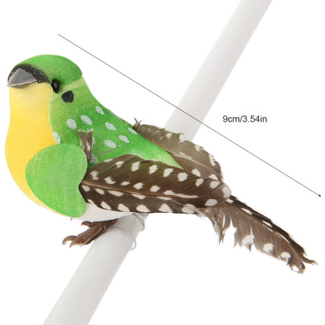 Conjunto de decoración para bodas y el hogar con 12 pájaros de espuma coloridos, hechos a mano (9 cm).