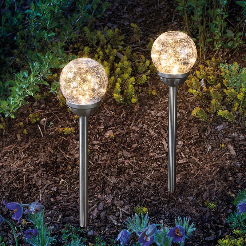 

Conjunto de decoraciones solares para jardín, con mosaico de vidrio y luz blanca cálida, esotec 102312