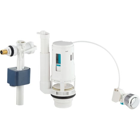 Conjunto de descarga con válvula flotadora + Mecanismo de inodoro con cable y botón pulsador de 3/6 litros NOYON & THIEBAULT