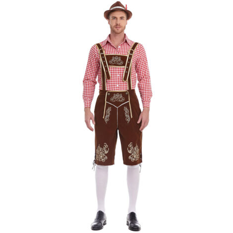 Conjunto de disfraz alemán para Oktoberfest bávaro para hombre, para fiesta de disfraces de Halloween y festival de cerveza