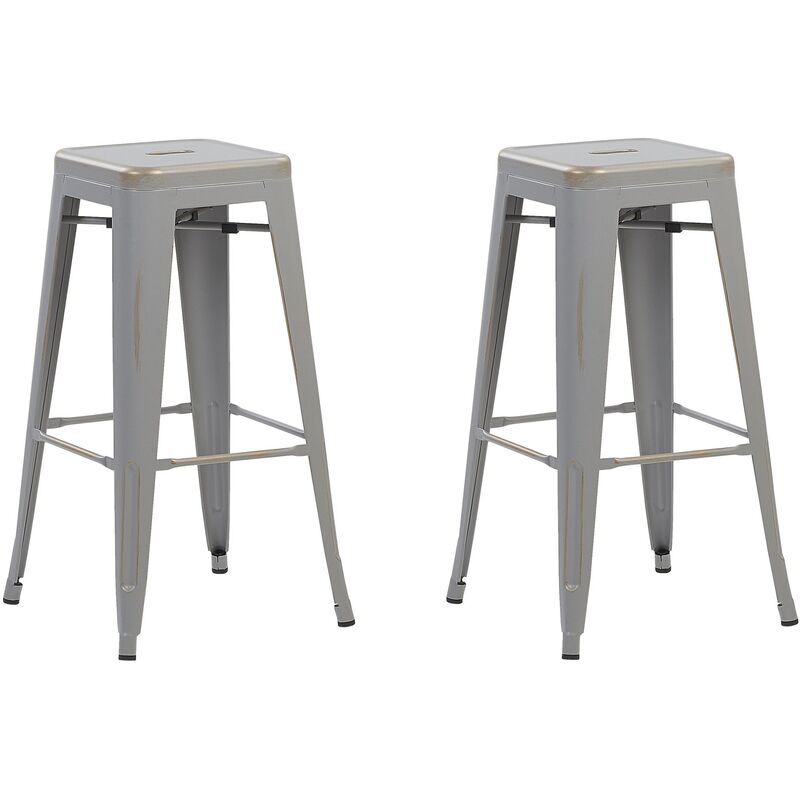 

Conjunto de 2 taburetes de bar plata/dorado 76 cm CABRILLO