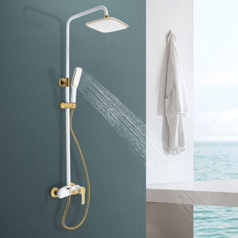 Conjunto de ducha, cabezal de ducha dorado, sistema de ducha, ducha de mano ajustable en altura