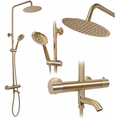 CONJUNTO de DUCHA CON TERMOSTATO REA LUNGO GOLD BRUSH