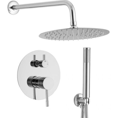 Conjunto de ducha empotrada a pared monomando CALACEITE  Ø 20cm Cromado