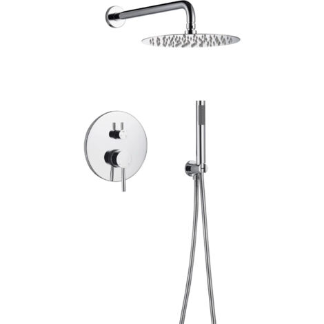Conjunto de ducha empotrado, Cromo