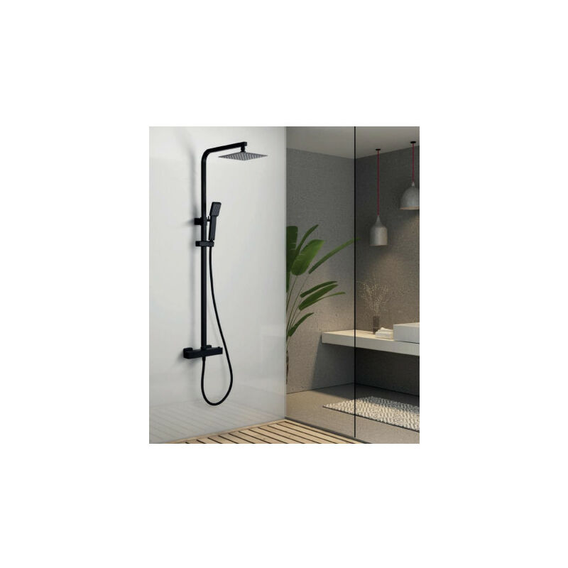 

Conjunto De Ducha Termostático Negro Mate Imex - Serie Vigo