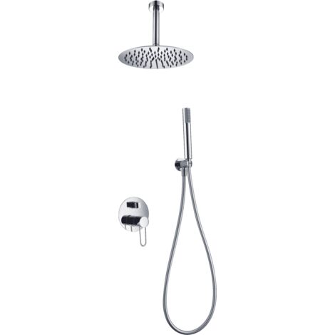 Conjunto de ducha monomando con un diseño moderno de acabado cromado de Imex