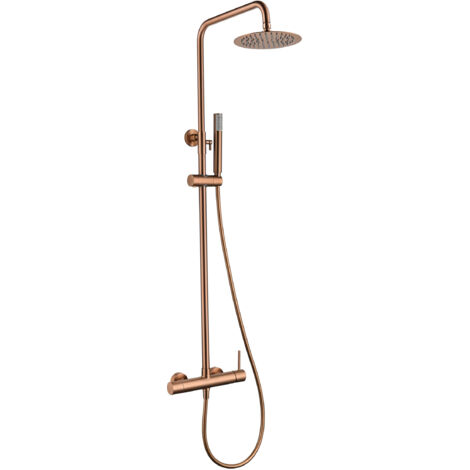 Conjunto de ducha  monomando monza oro rosa cepillado [ IMEX® ]