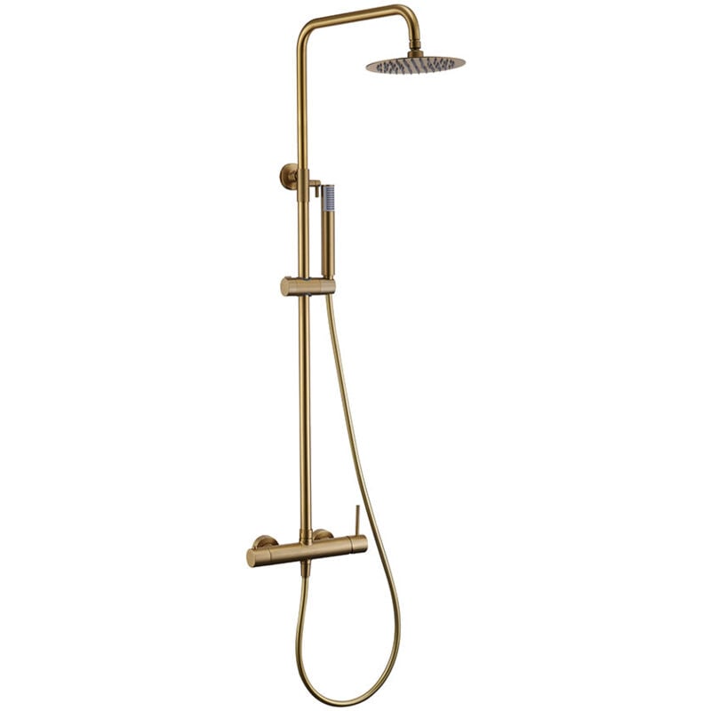 Imex - BDM039/OC monza Conjunto Grifo Monomando de Ducha Telescópico Oro Cepillado - ref: BDM039/OC
